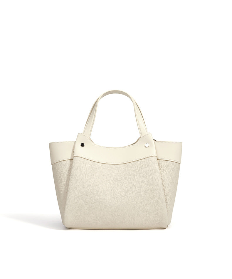 white fanlosn leather bucket handbags,women,front 03