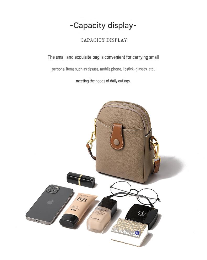 fanlosn khaki leather crossbody phone bag,women,detail 05