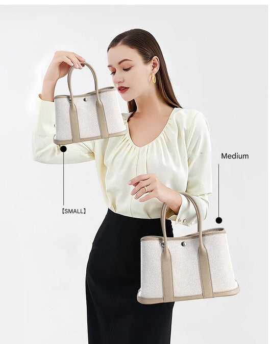 gray fanlosn small size canvas tote garden bag,women,model display 02