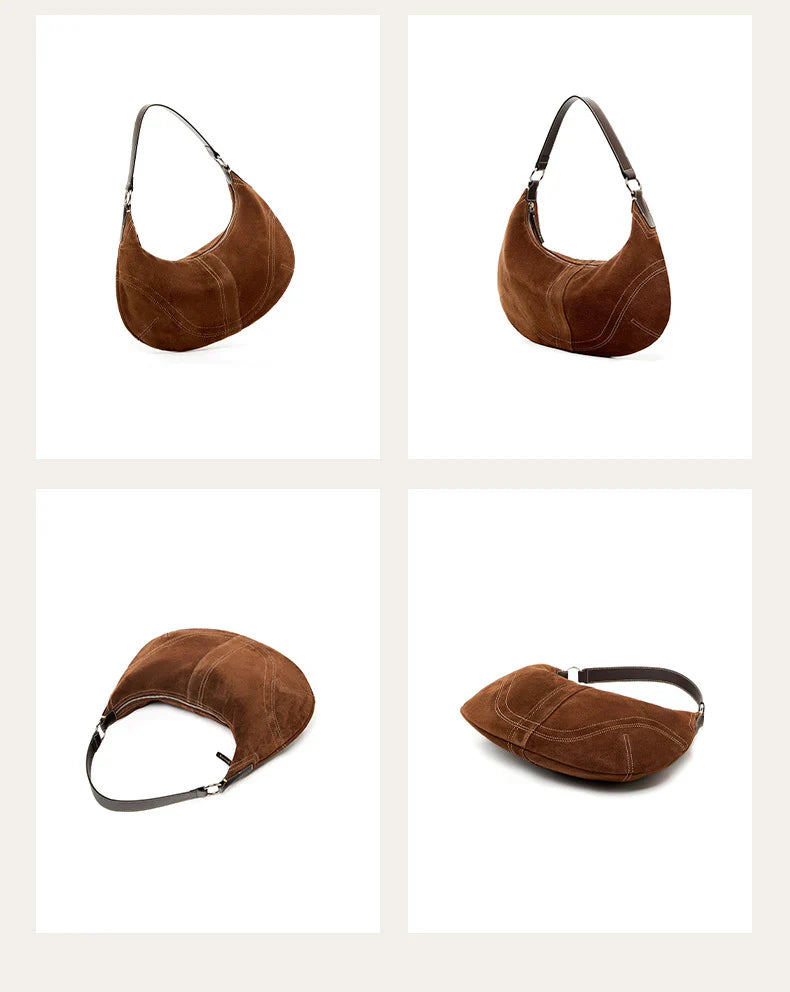 brown fanlosn suede underarm bag,women,display