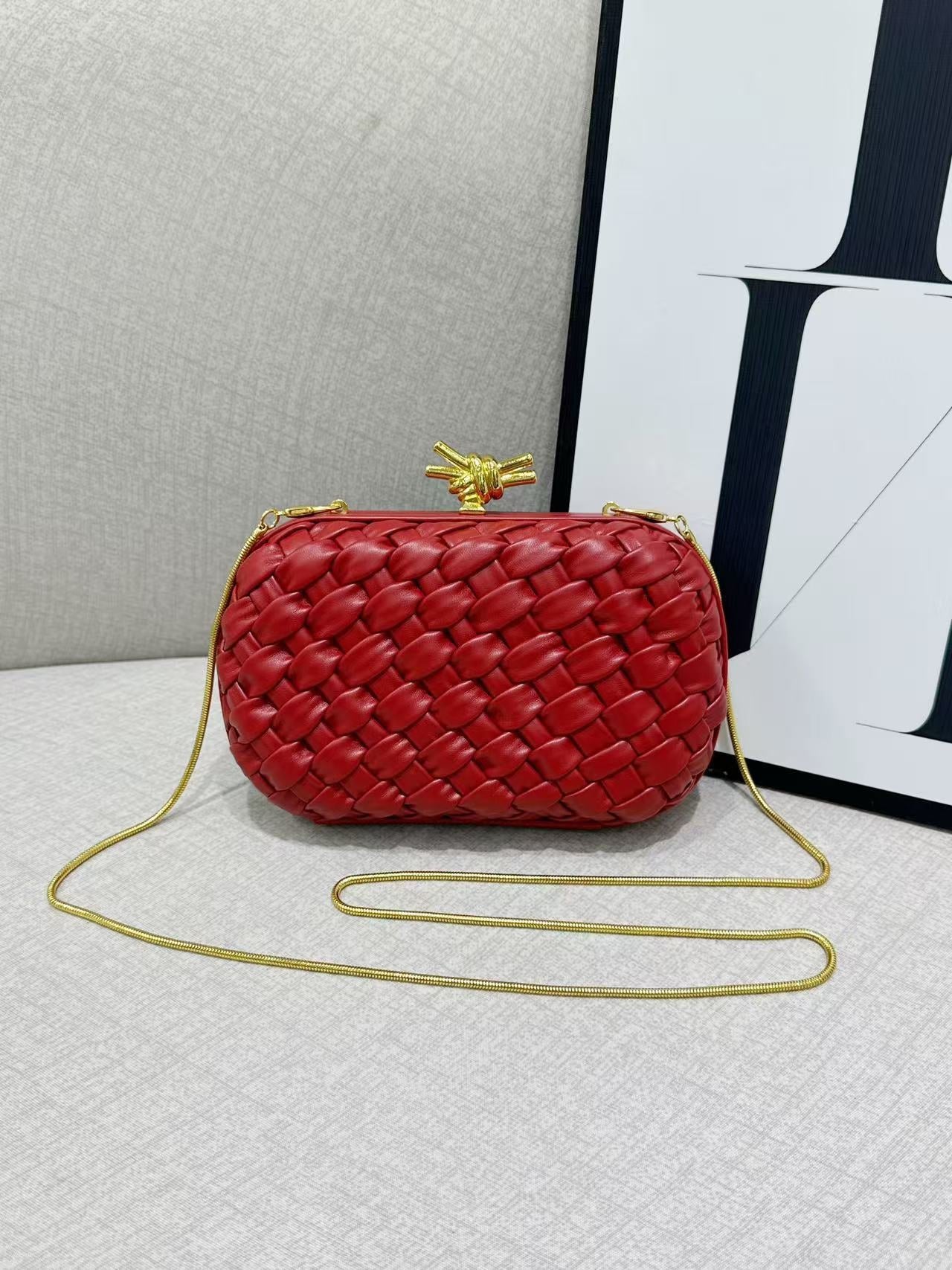 red microfiber leather box bags,women,front
