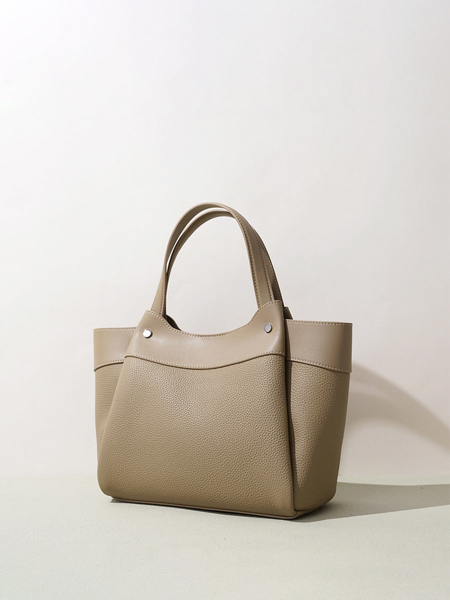 gray fanlosn leather bucket handbags,women,front