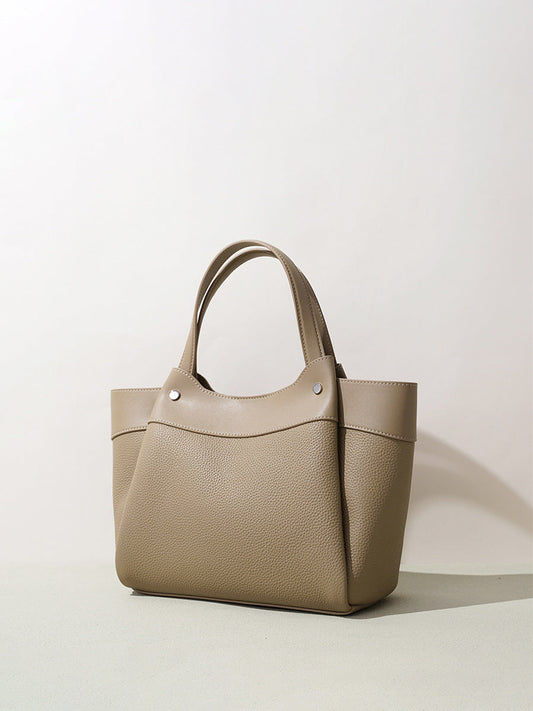 gray fanlosn leather bucket handbags,women,front