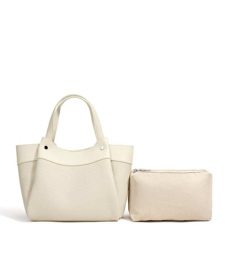 white fanlosn leather bucket handbags,women,detail