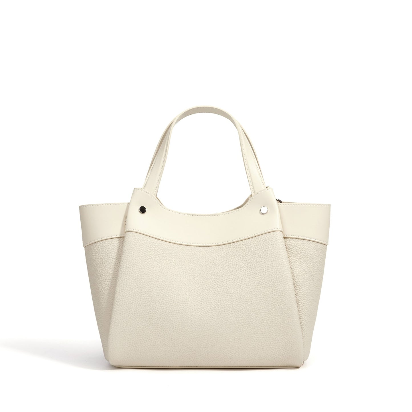 white fanlosn leather bucket handbags,women,front 02