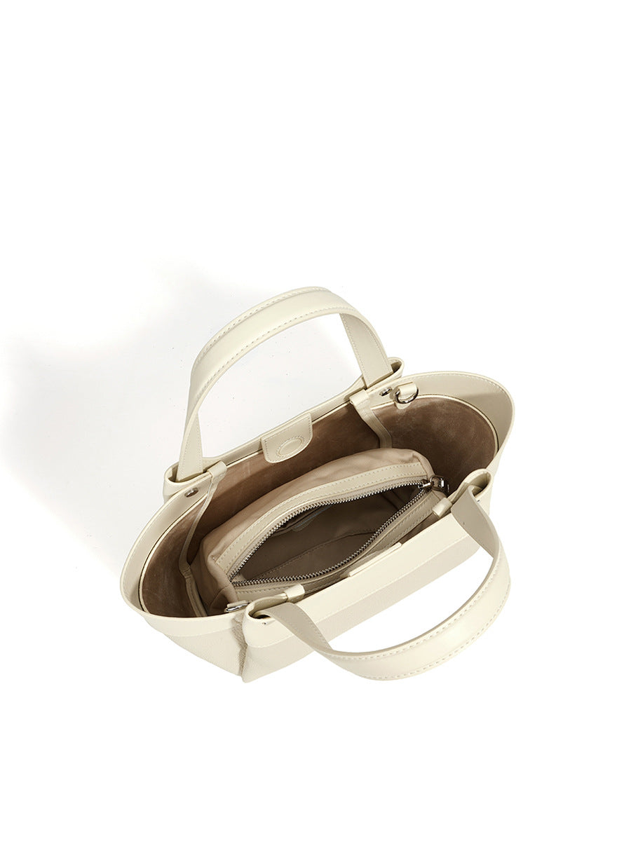 white fanlosn leather bucket handbags,women,inner