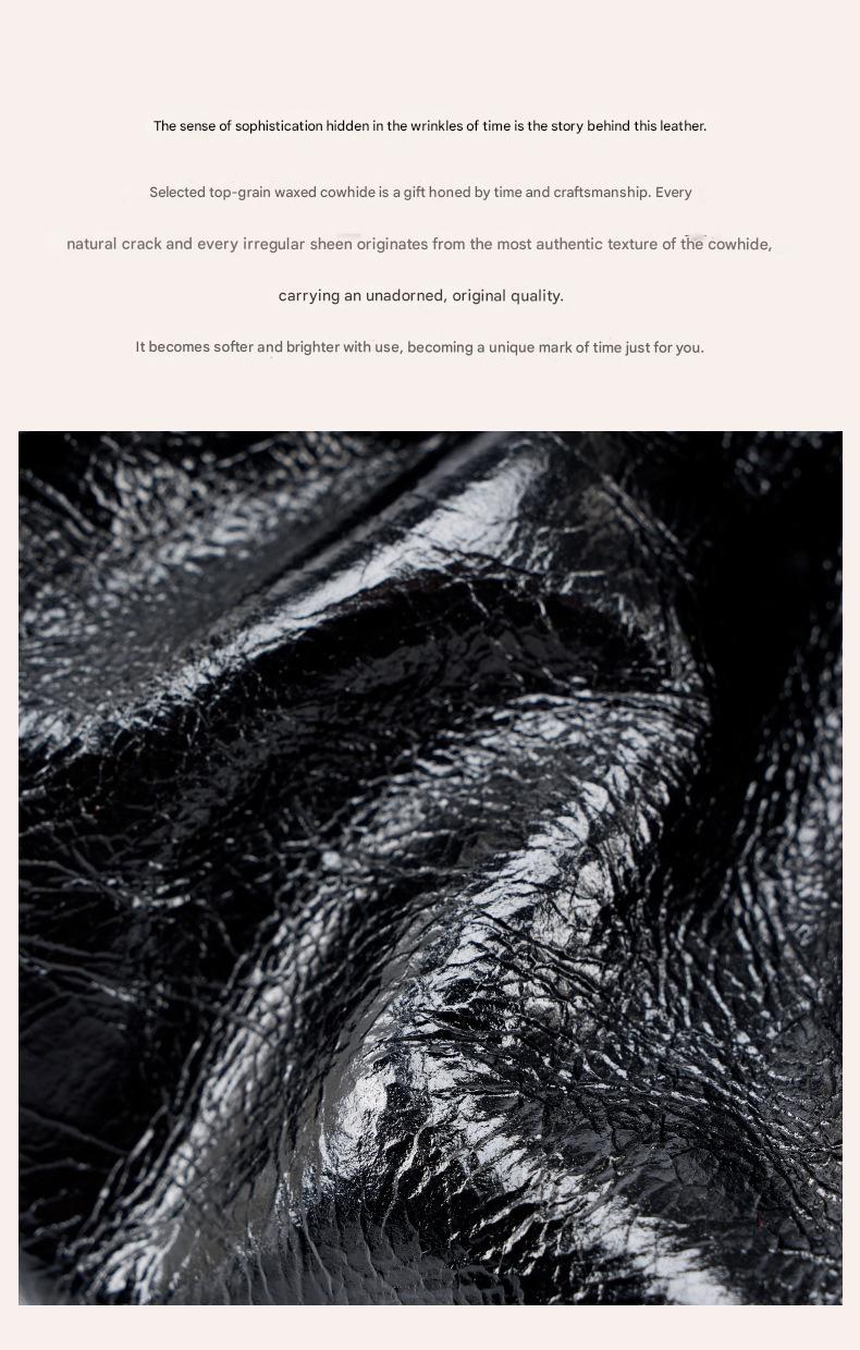 black fanlosn oil wax leather cloud bag women,custom,detail