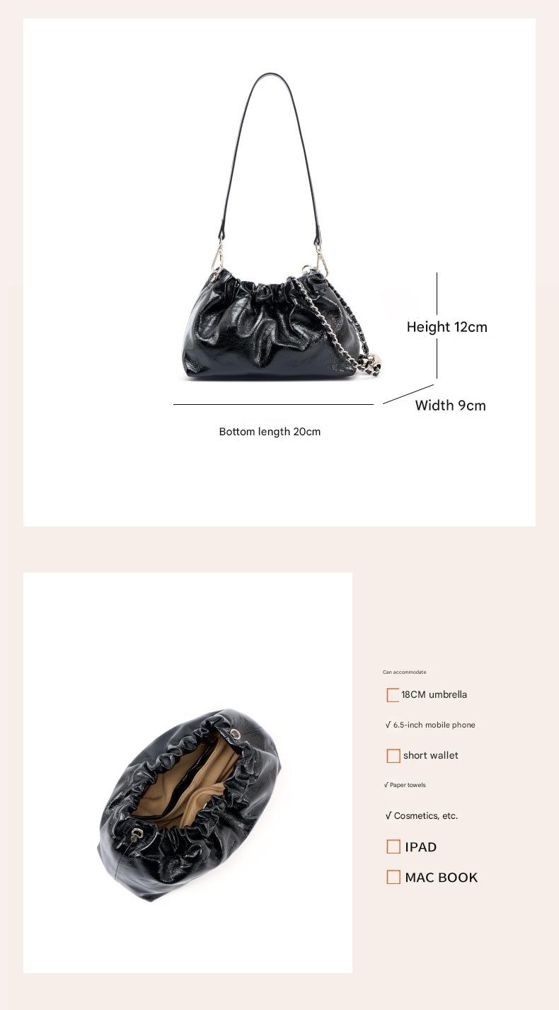 black fanlosn oil wax leather cloud bag women,custom,dimensions