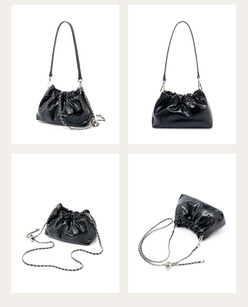 black fanlosn oil wax leather cloud bag women,custom,display
