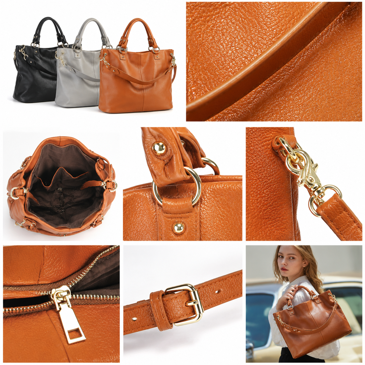 fanlosn yellow ochre leather crossbody handbag,women,detail 02