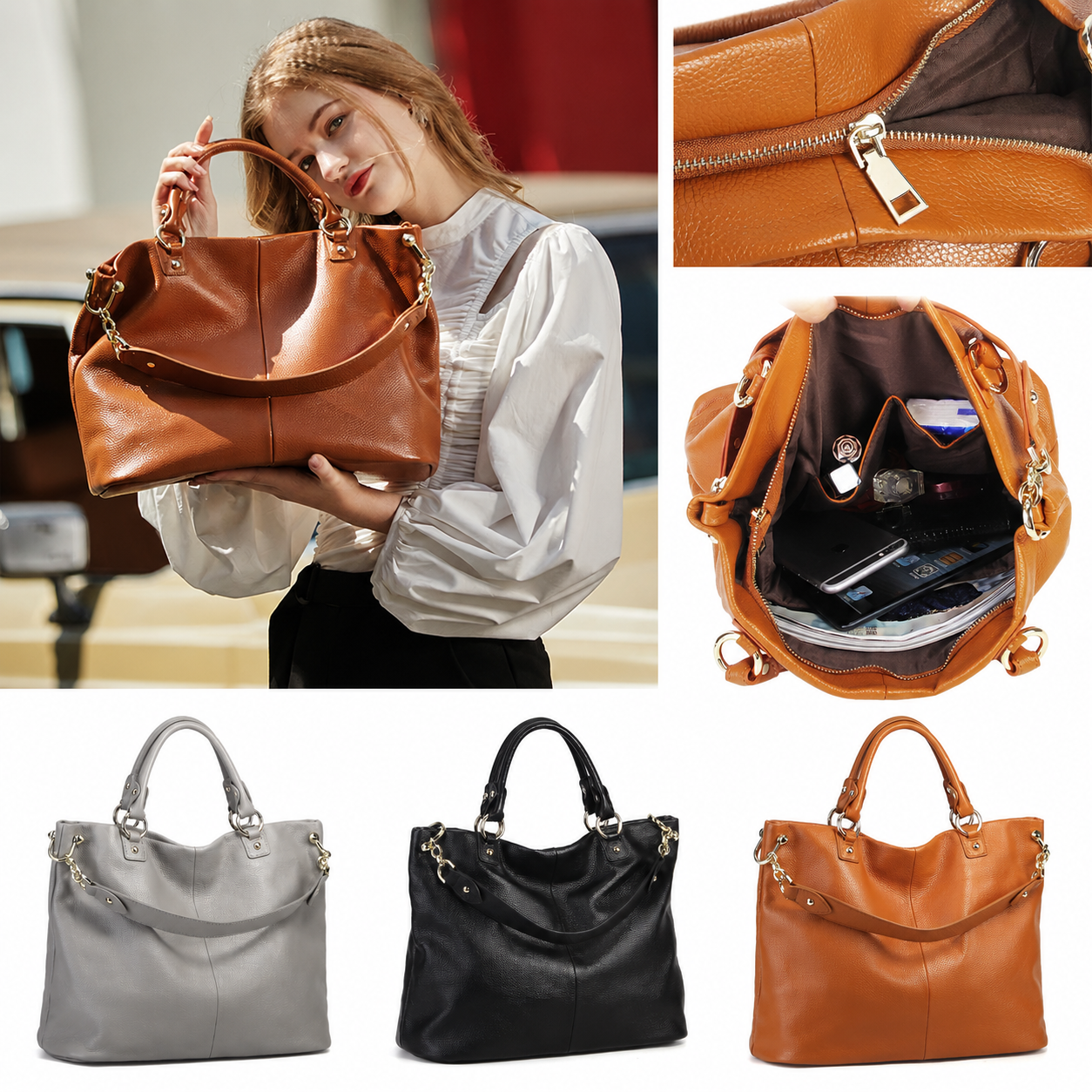fanlosn yellow ochre leather crossbody handbag,women,detail