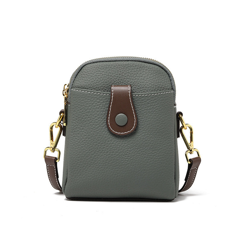 fanlosn almond green leather crossbody phone bag,women,front
