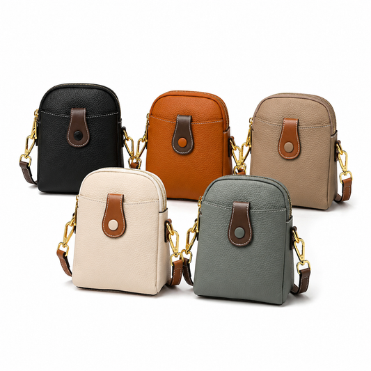 fanlosn khaki leather crossbody phone bag,women,color display