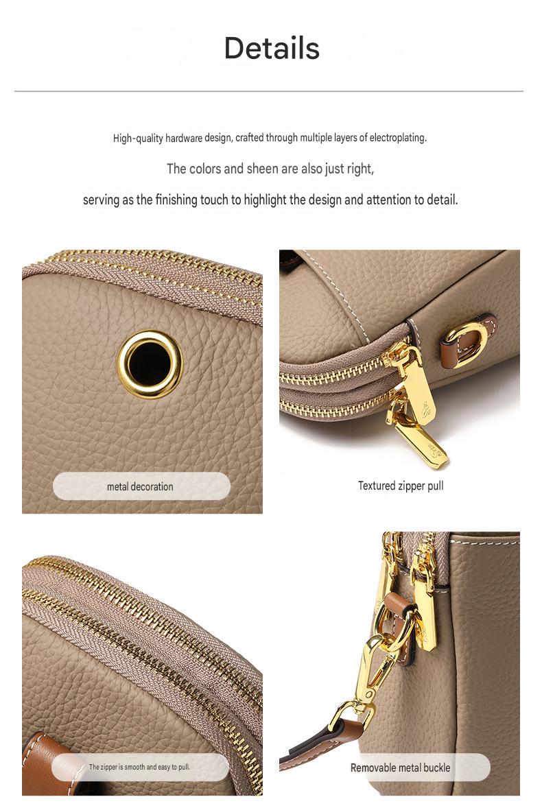 fanlosn khaki leather crossbody phone bag,women,detail 03
