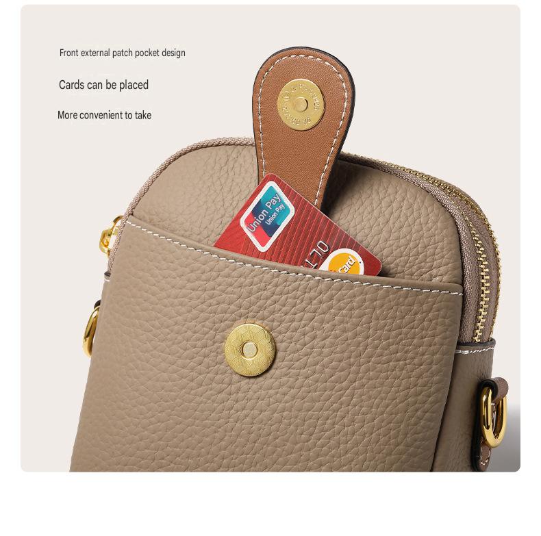 fanlosn khaki leather crossbody phone bag,women,detail 04