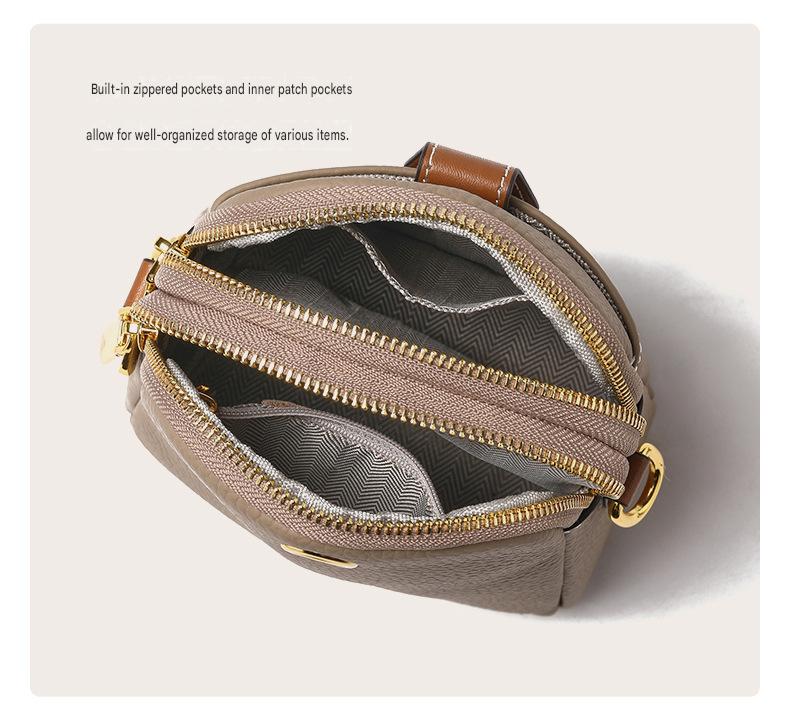 fanlosn khaki leather crossbody phone bag,women,inner