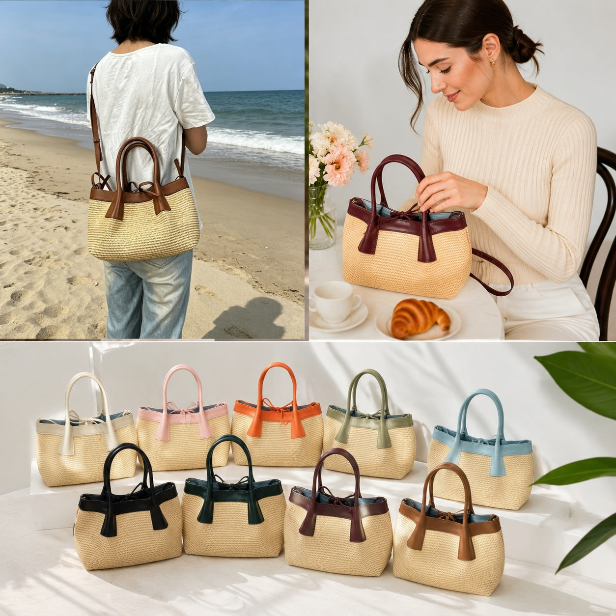 brown raffia crossbody purses,women,color display 03