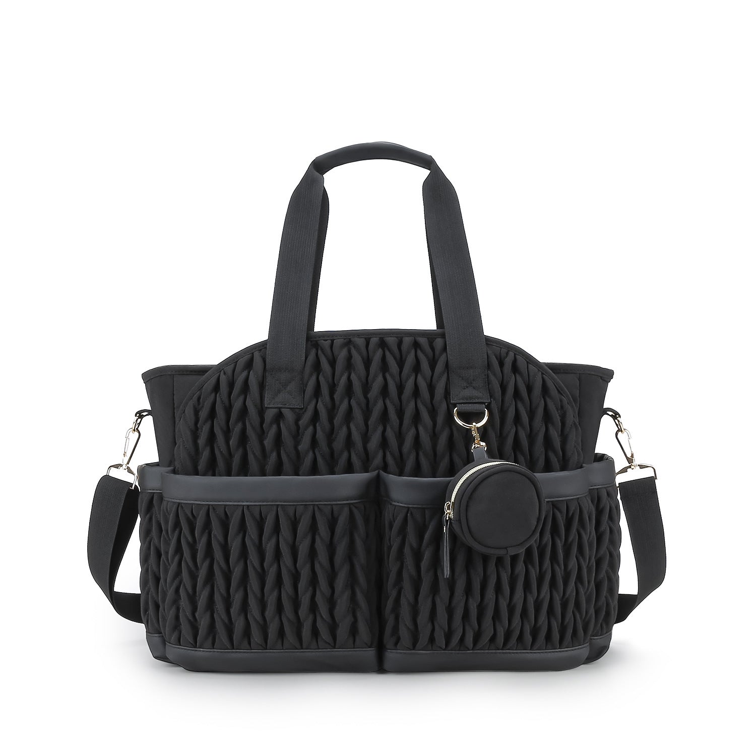 black polyester diaper handbag bag,women,detail