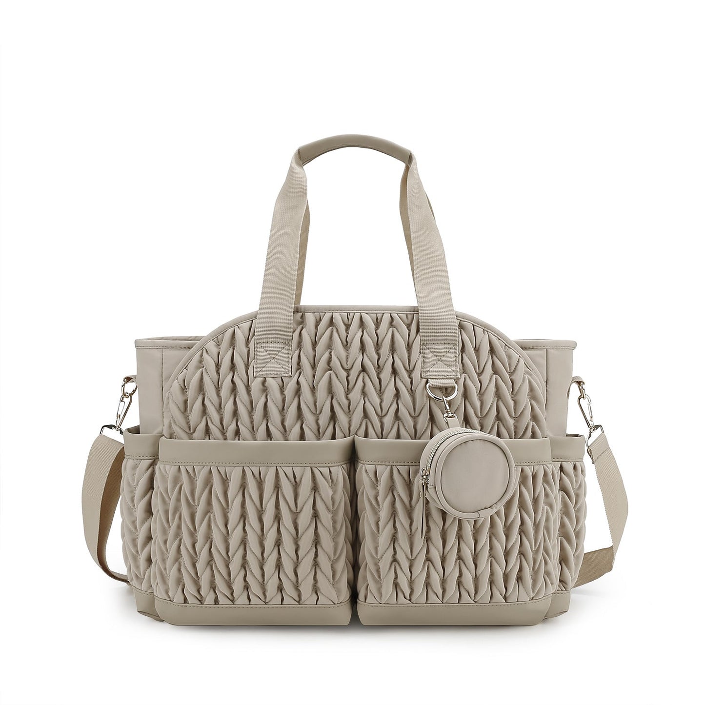 khaki polyester diaper handbag bag,women,detail