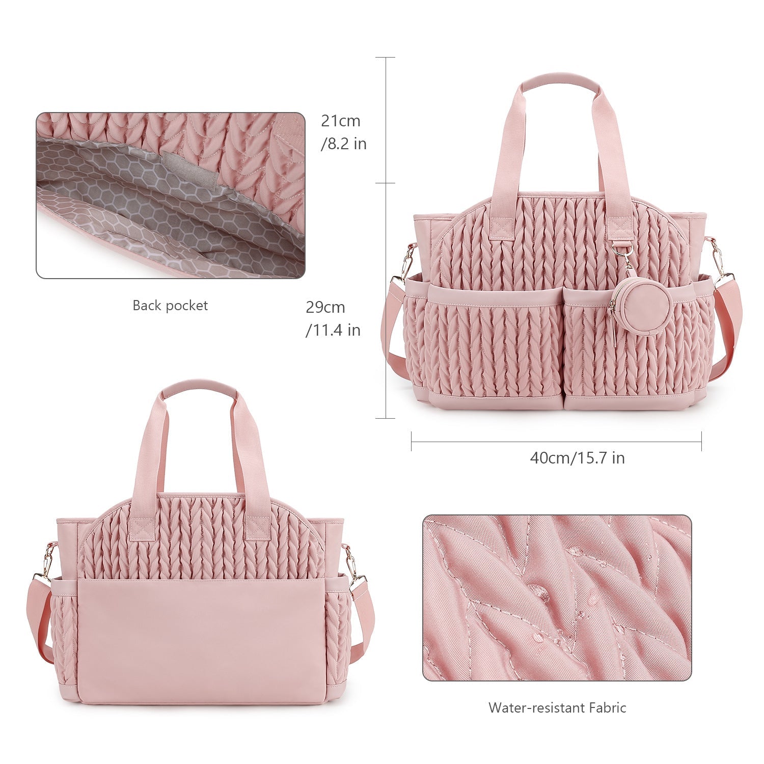pink polyester diaper handbag bag,detail 02