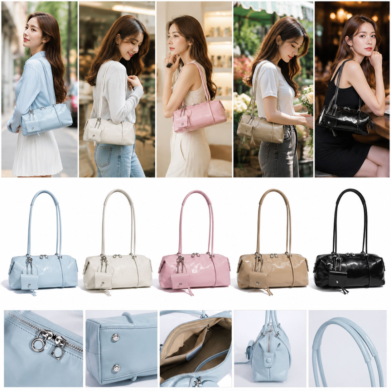 fanlosn lake blue leather small shoulder bag,women,lifestyle