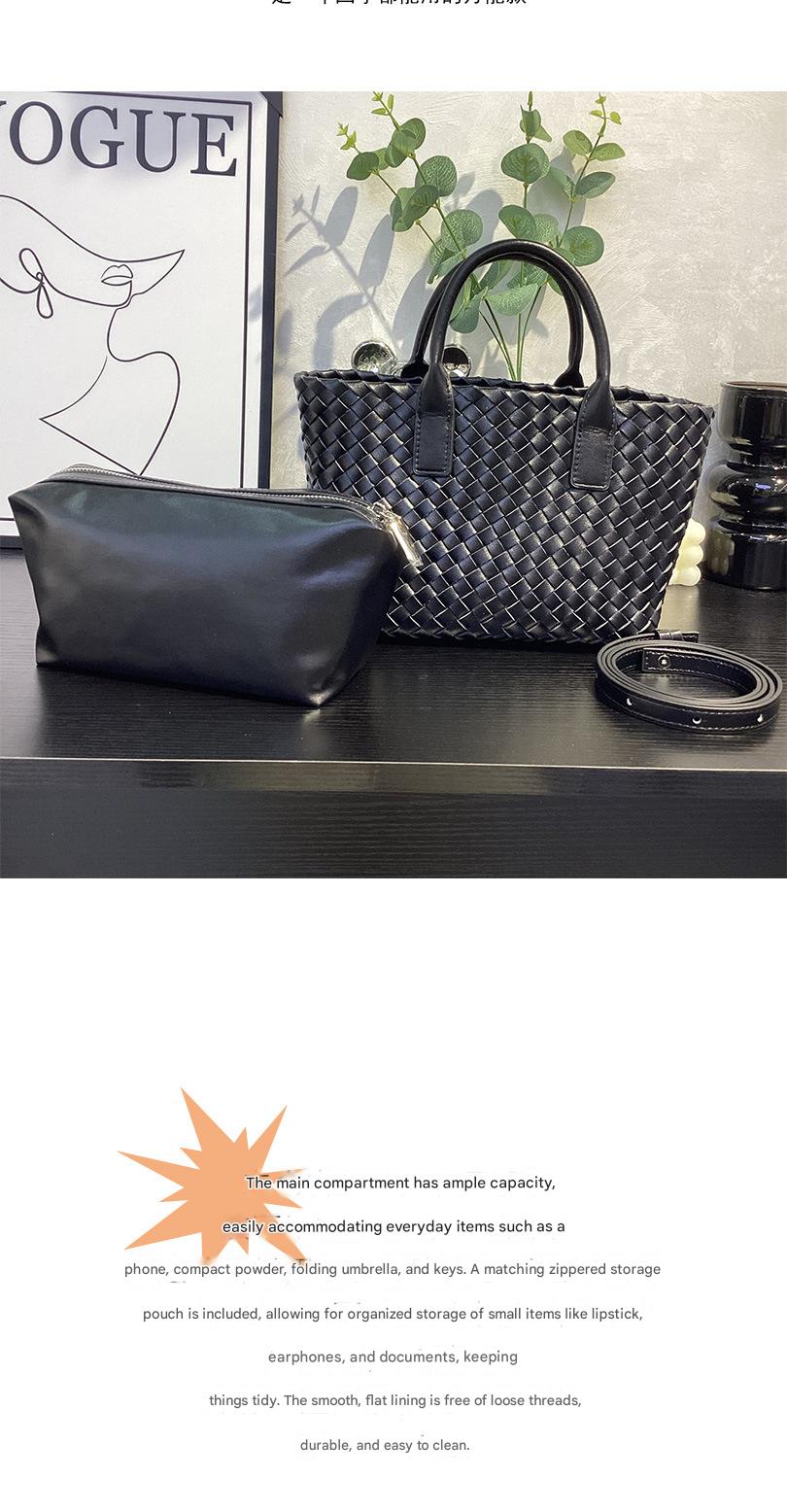 black fanlosn woven leather handbag,women,detail