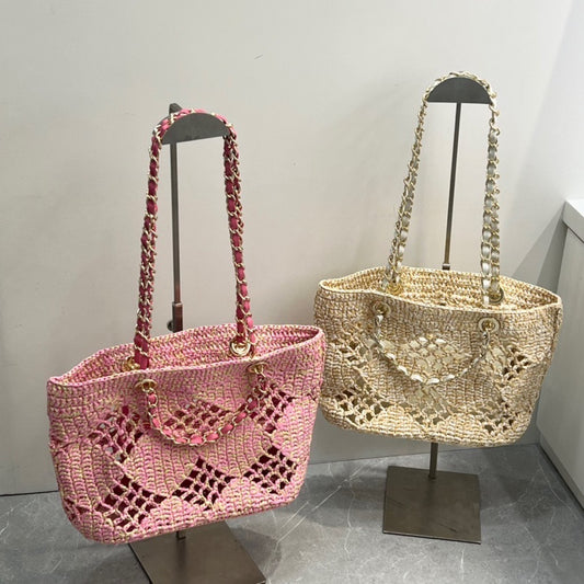 raffia hollow handbags,women,color display