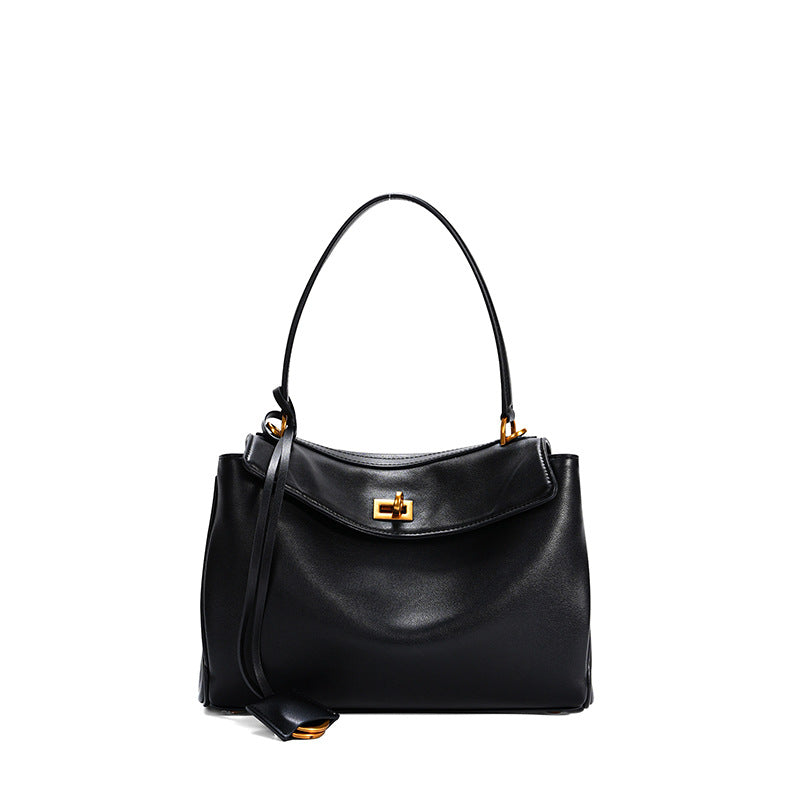 black gold buckle leather small size handbags,women,front