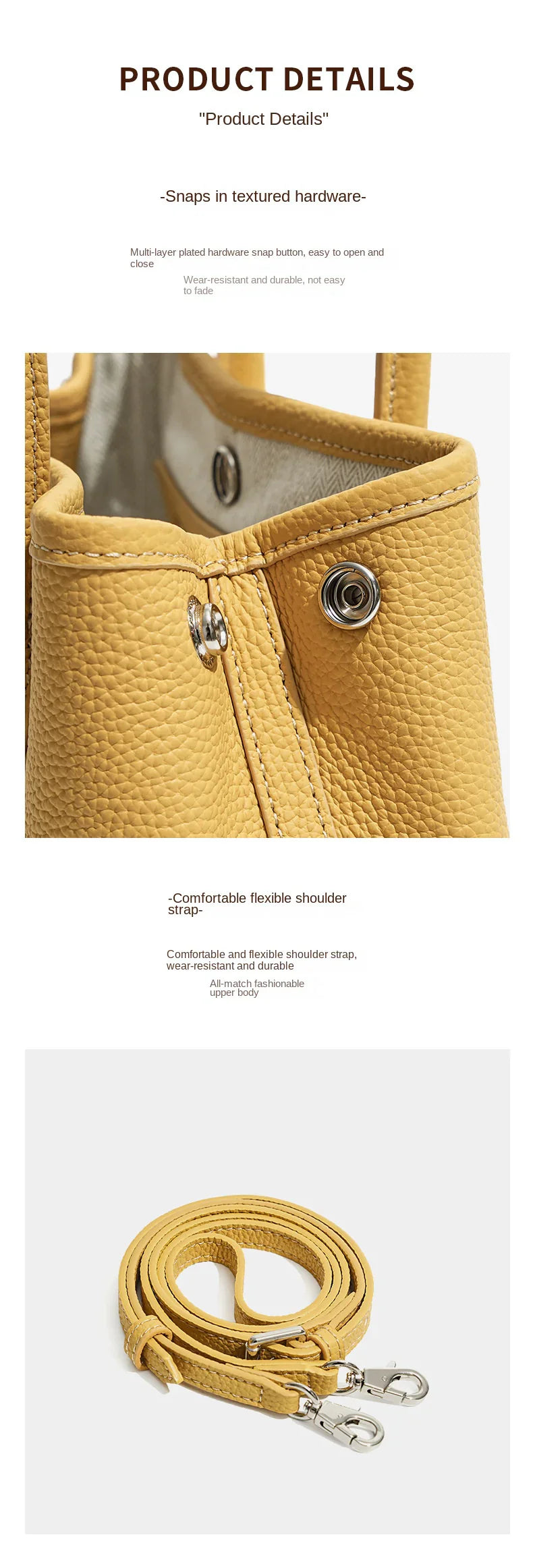 yellow fanlosn leather mini garden bag,women,detail 02