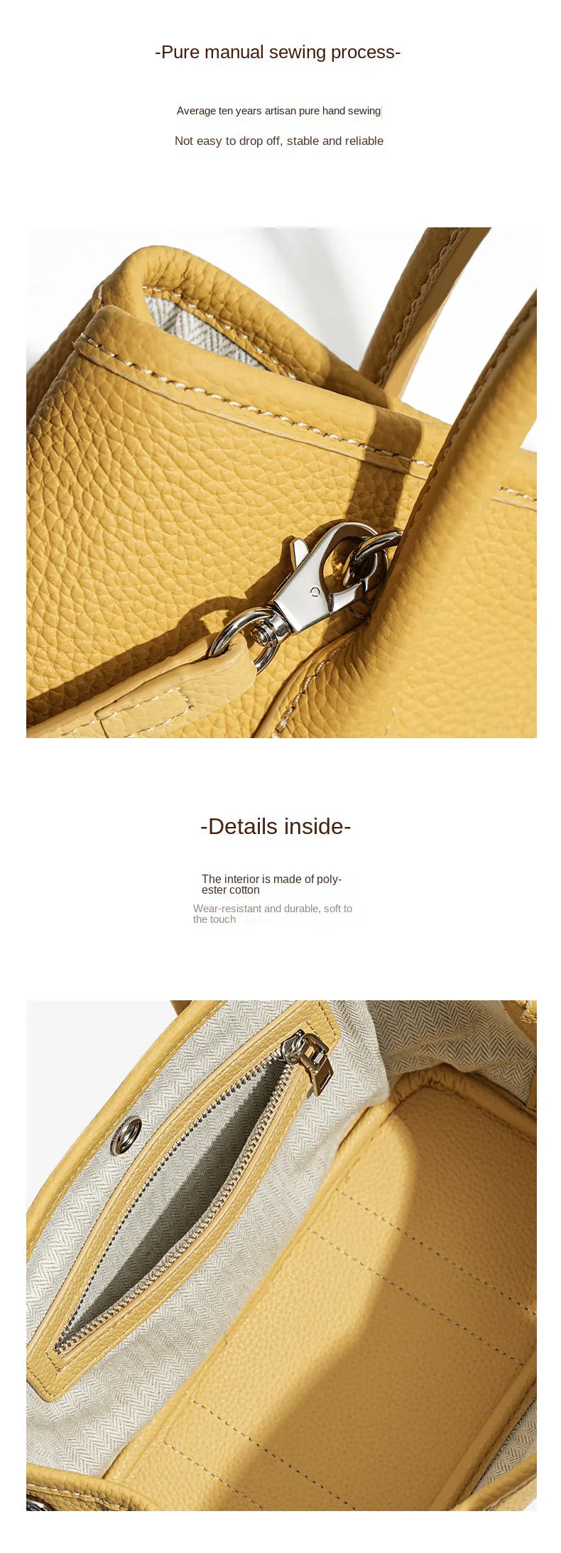 yellow fanlosn leather mini garden bag,women,detail