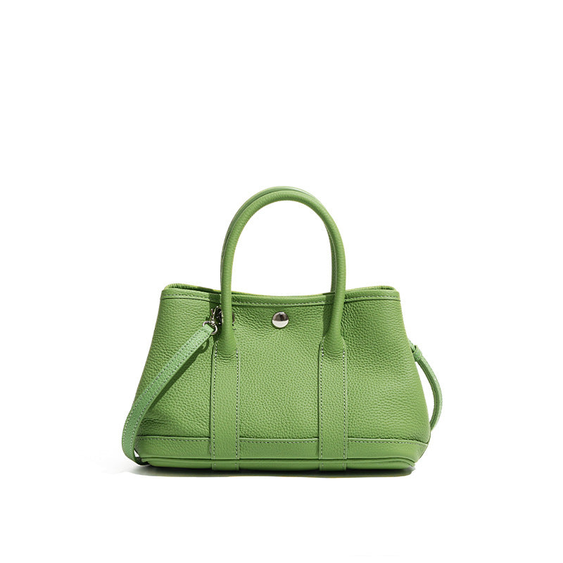 green leather mini garden bag,women,front