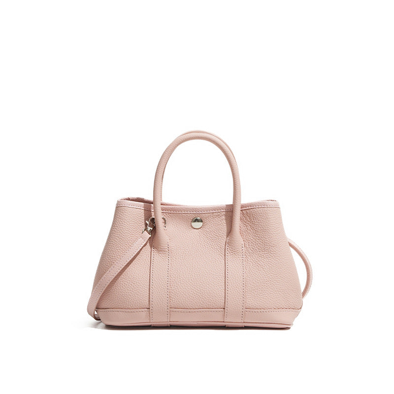 pink leather mini garden bag,women,front