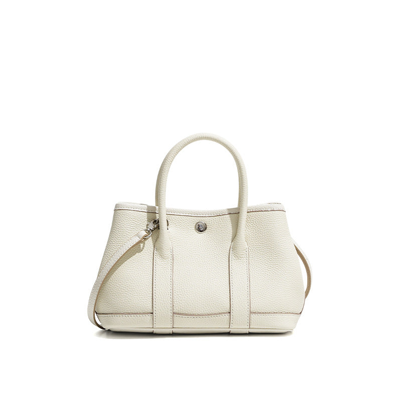 white leather mini garden bag,women,front