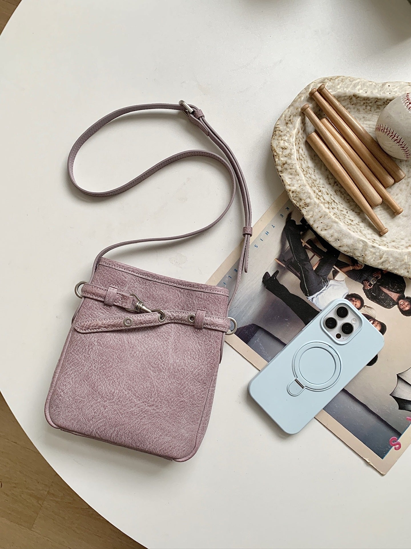 fanlosn purpl leather phone purse crossbody,women,front