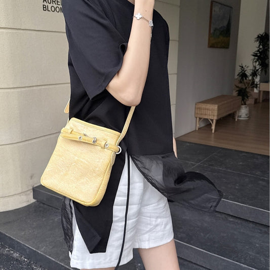 fanlosn yellow leather phone purse crossbody,women,model display