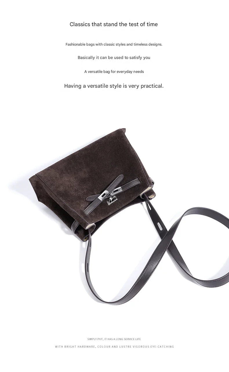 coffee suede leather purses and handbags,women,flat