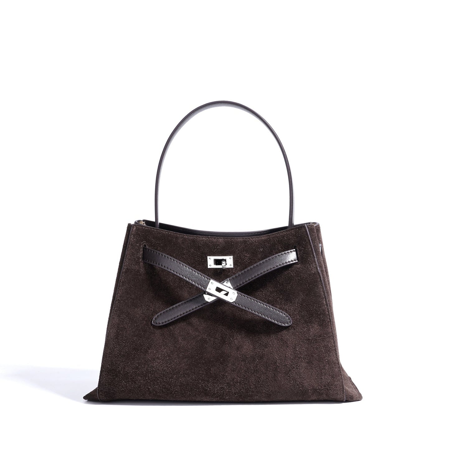 coffee suede leather purses and handbags,women,front