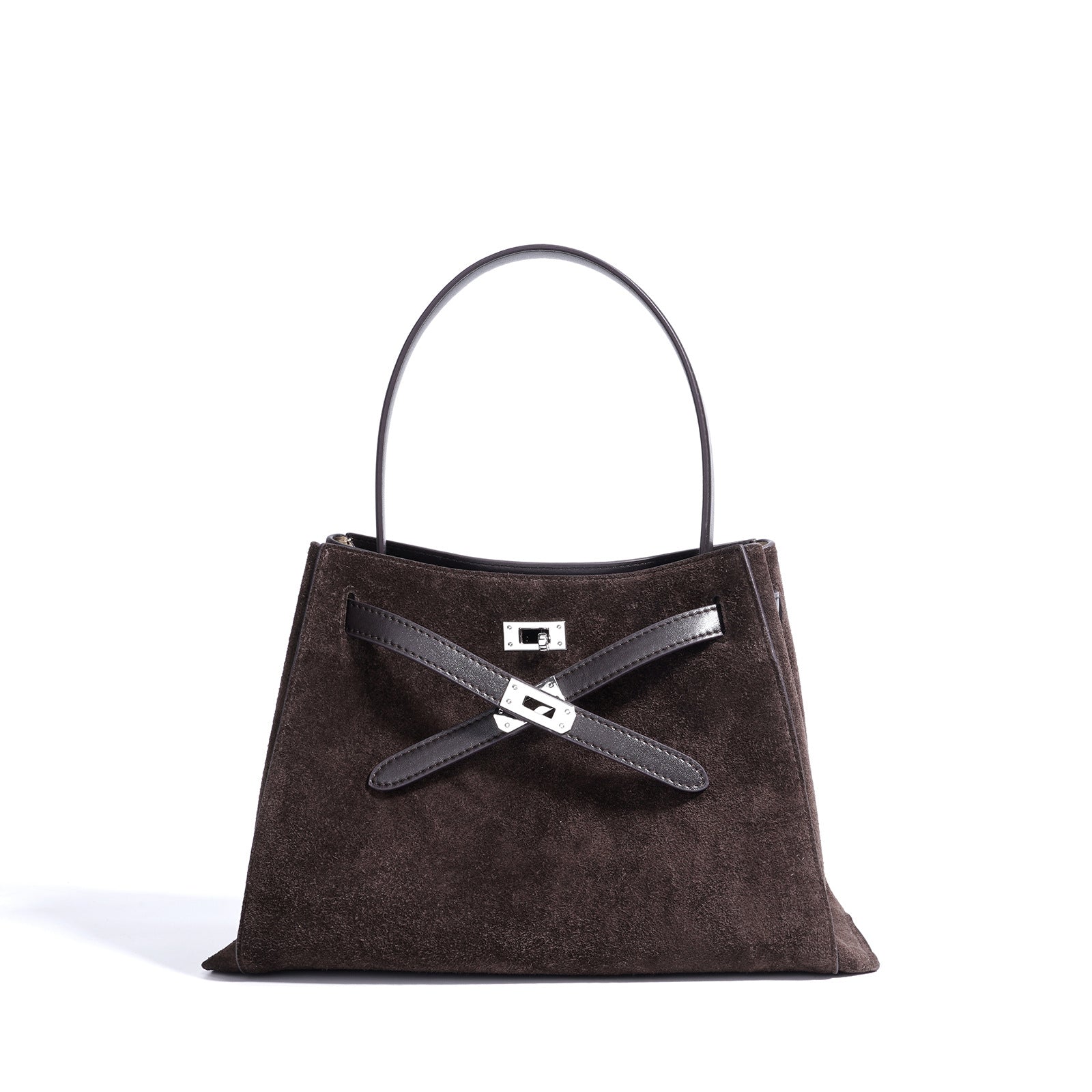 coffee suede leather purses and handbags,women,front