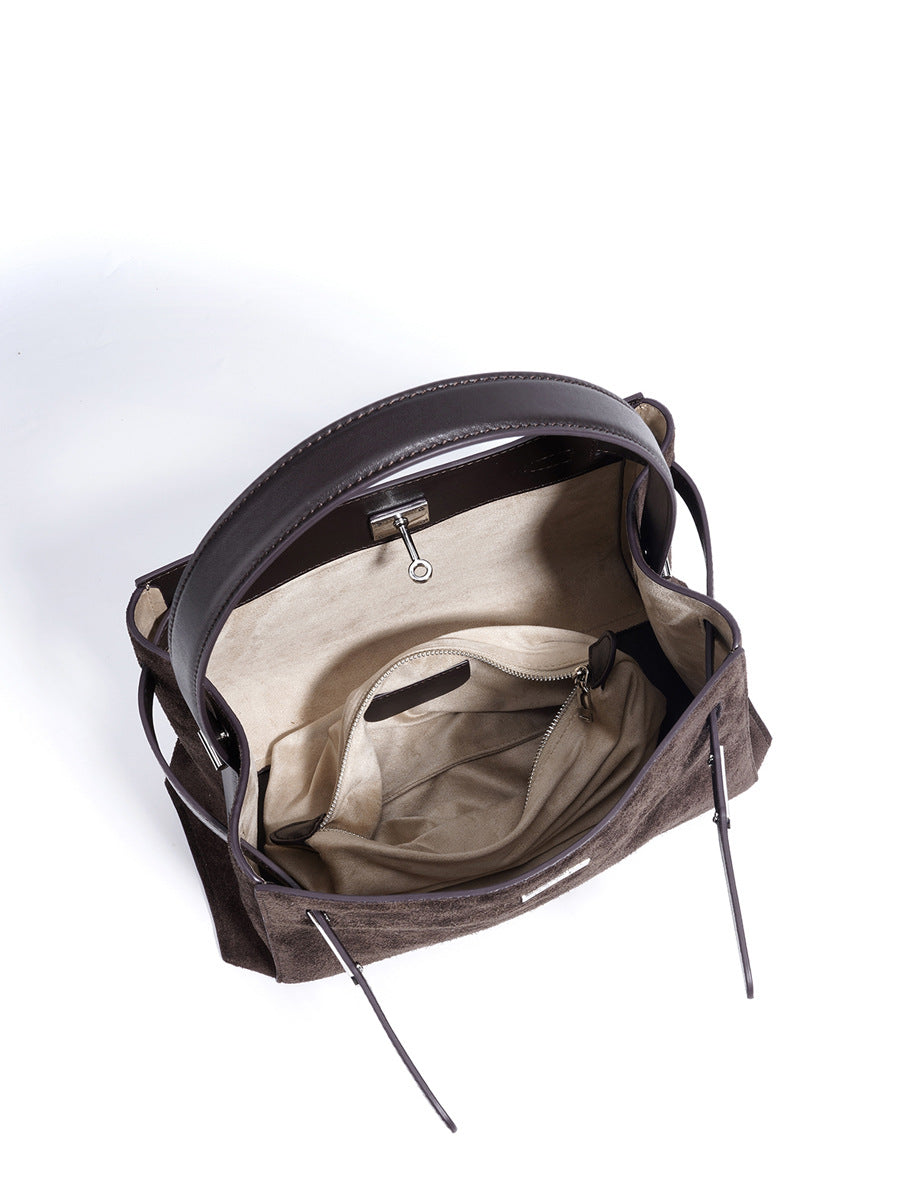 coffee suede leather purses and handbags,women,inner