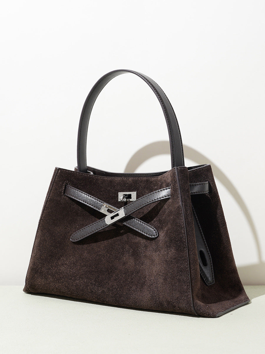 coffee suede leather purses and handbags,women,side