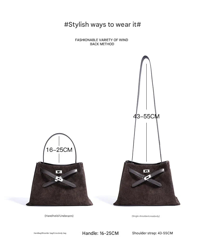 coffee suede leather purses and handbags,women,size