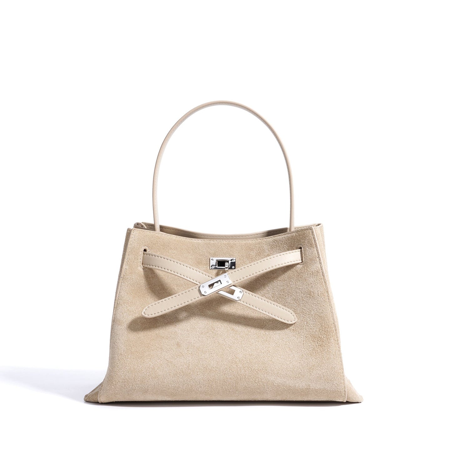 vanilla color suede leather purses and handbags,women,front