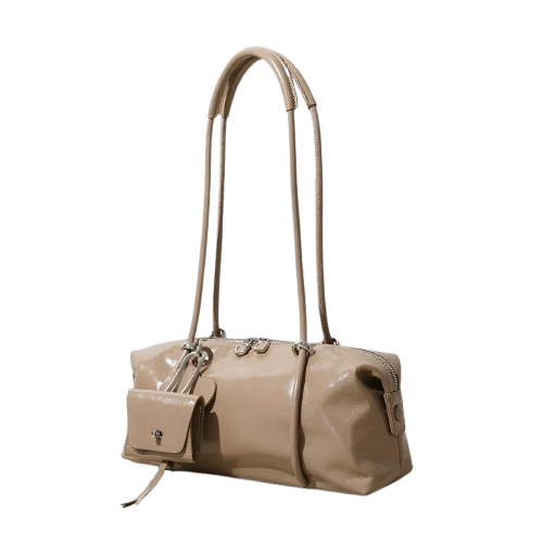 fanlosn flaxen leather small shoulder bag,women,side