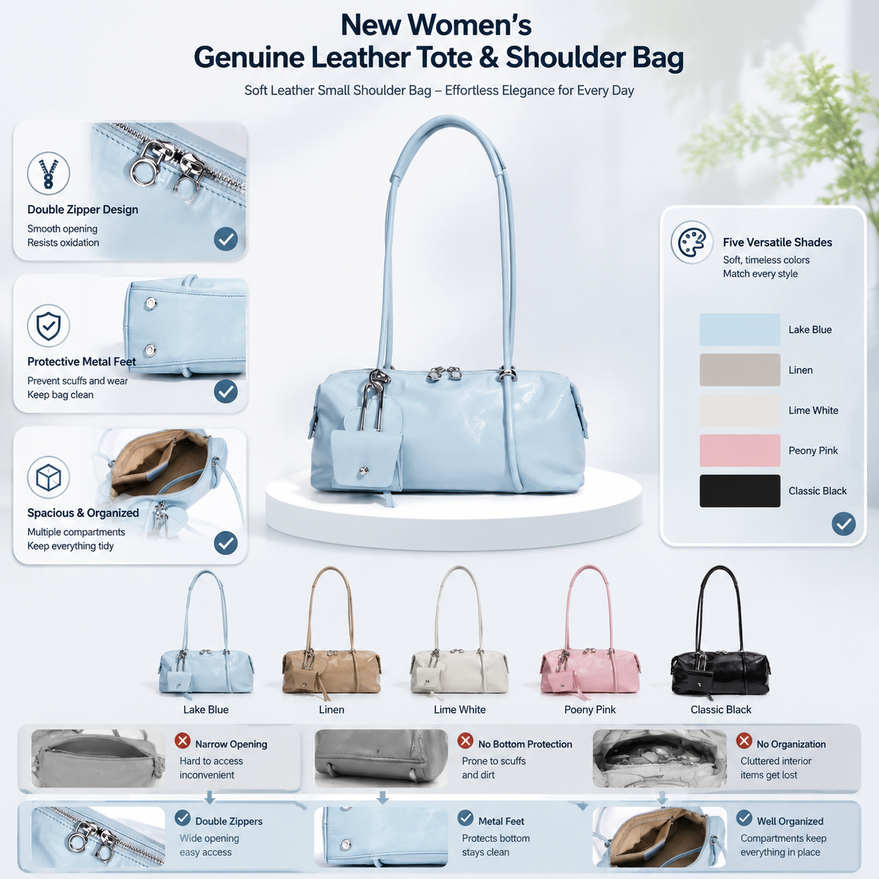fanlosn lake blue leather small shoulder bag,women,detail 06