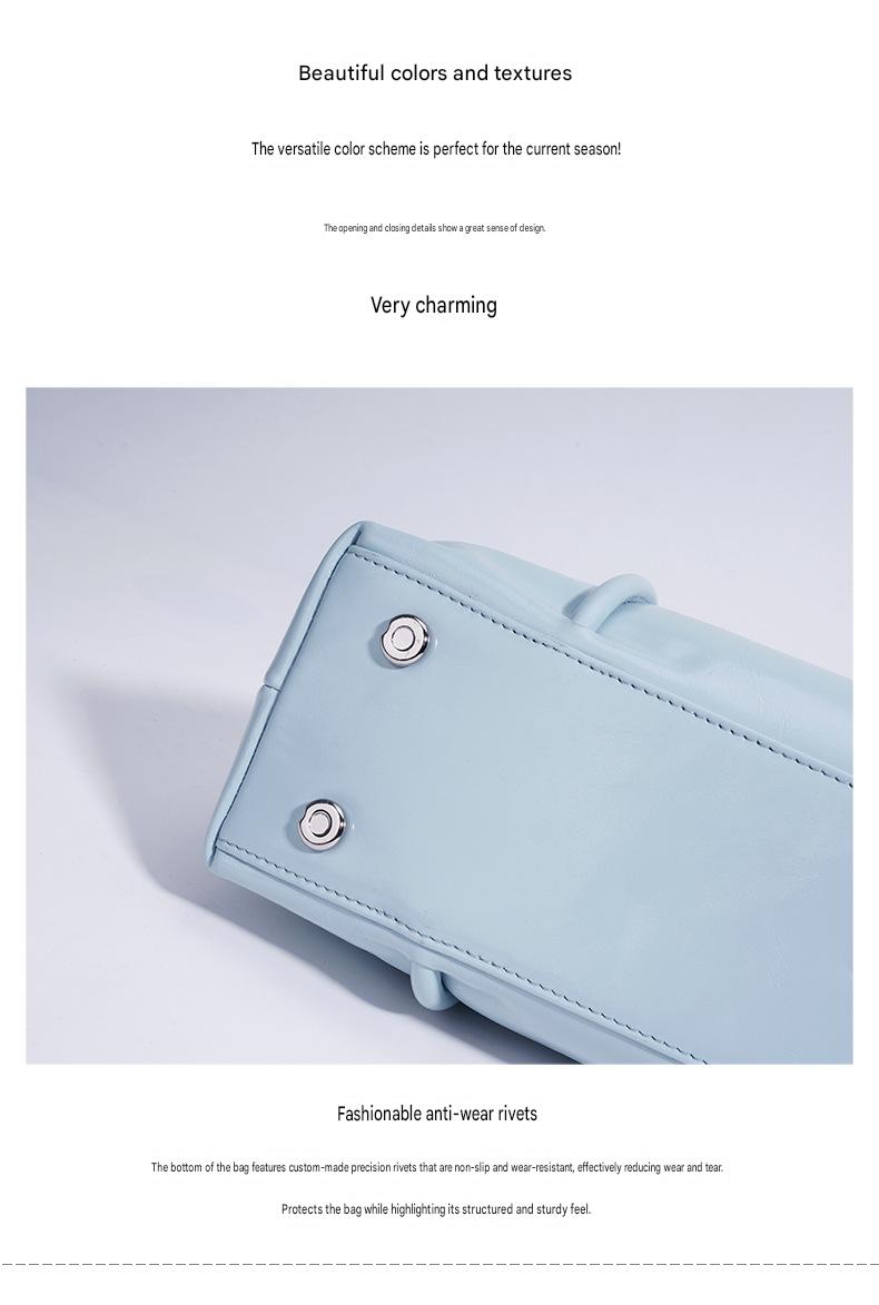 fanlosn lake blue leather small shoulder bag,women,detail