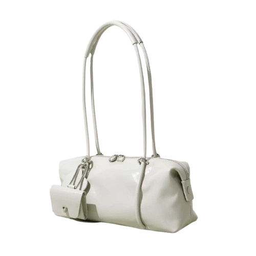 fanlosn lime white leather small shoulder bag,women,side