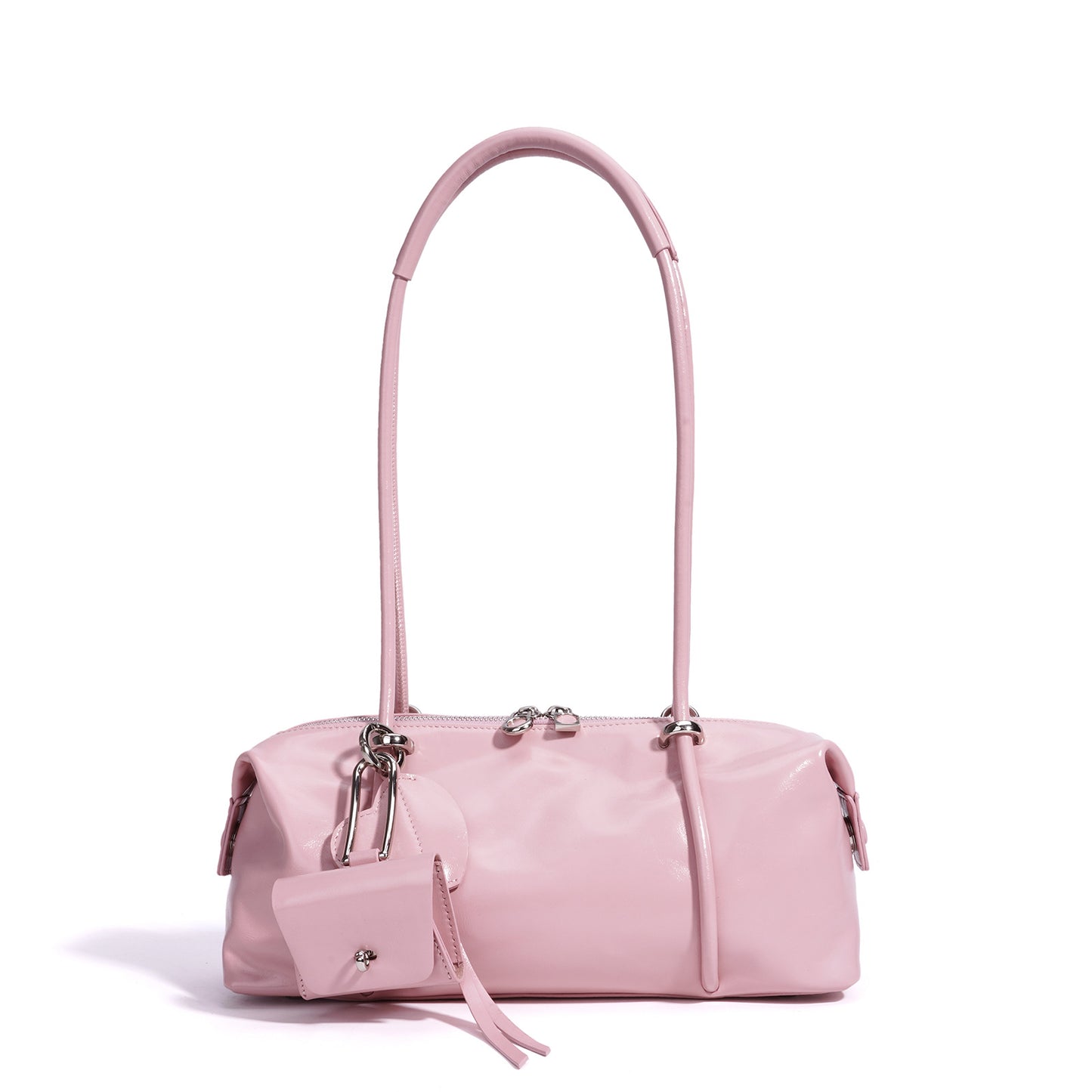 fanlosn peony pink leather small shoulder bag,women,detail