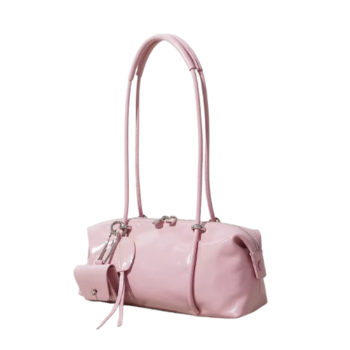 fanlosn peony pink leather small shoulder bag,women,side