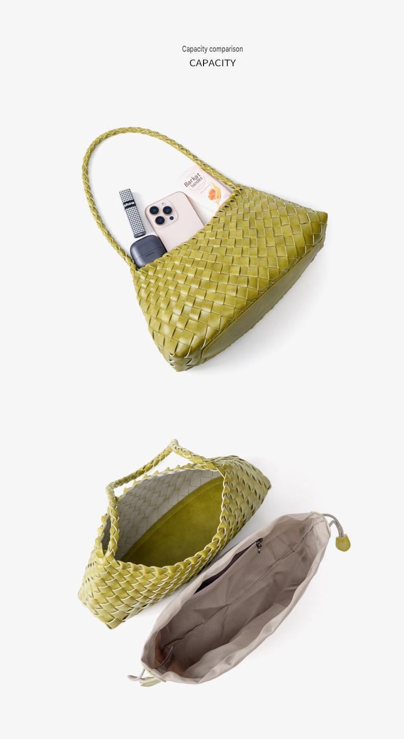 fanlosn lemon yellow pu woven shoulder bag,women,detail 04