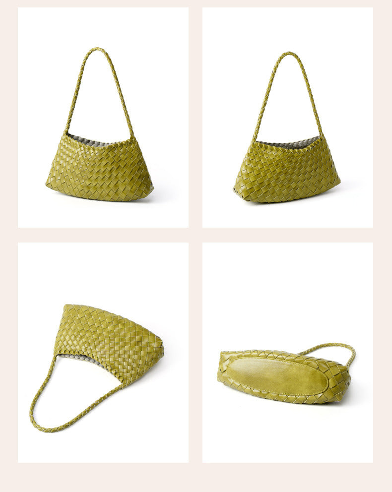 fanlosn lemon yellow pu woven shoulder bag,women,display